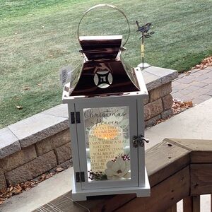 Christmas In Heaven Battery Operated White Lantern / Open / Close Hinged Door